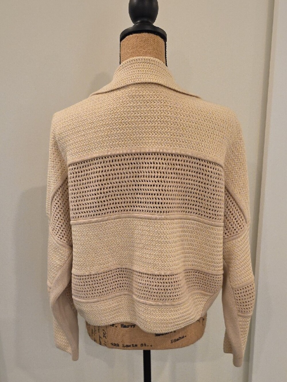 ba&sh Cream Open-Weave Button Cardigan - Picture 7 of 11